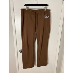 Gap Women's Heritage Boot Logo Sweatpants Brown ~ Size L